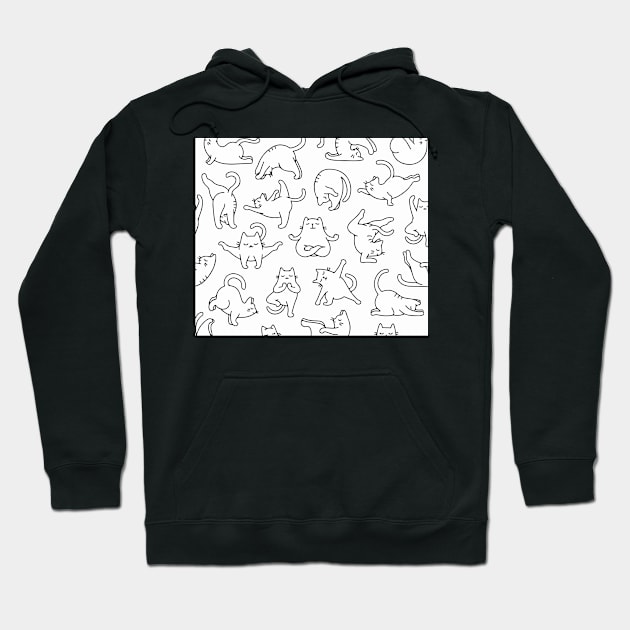 black cat pattern Hoodie by timegraf